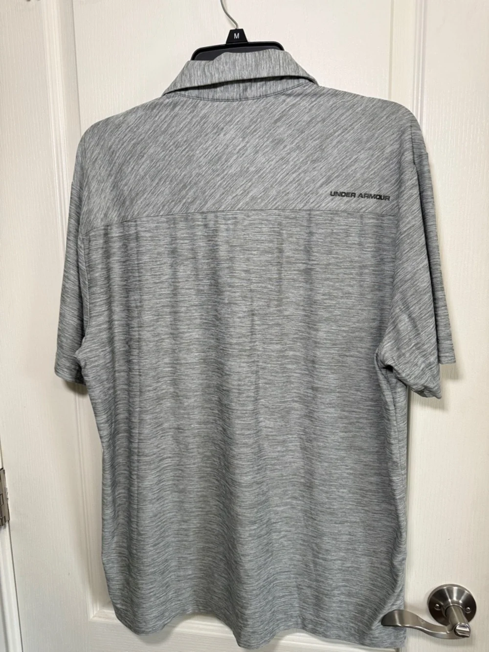 Under Armour HeatGear Polo Gray Loose Fit Performance Golf Shirt Mens LG